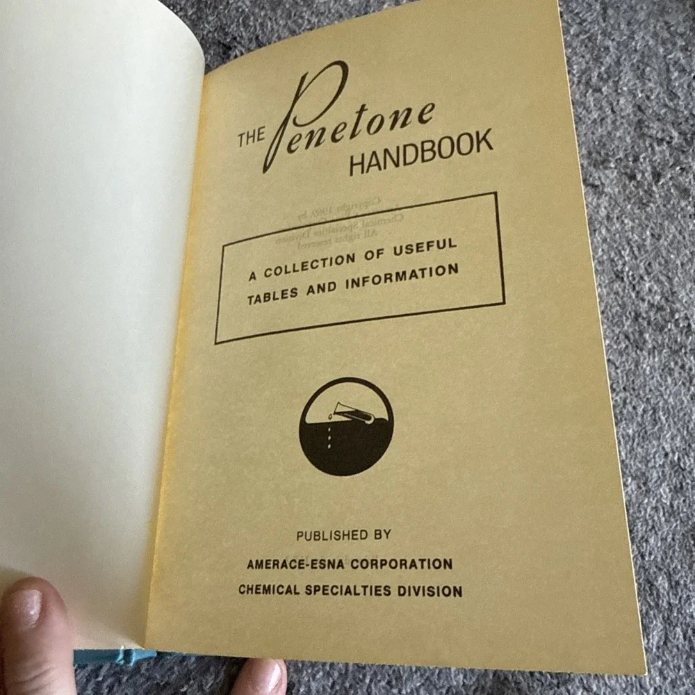 The Penetone Handbook A Collection Of Useful Tables And Information HC 1969‎